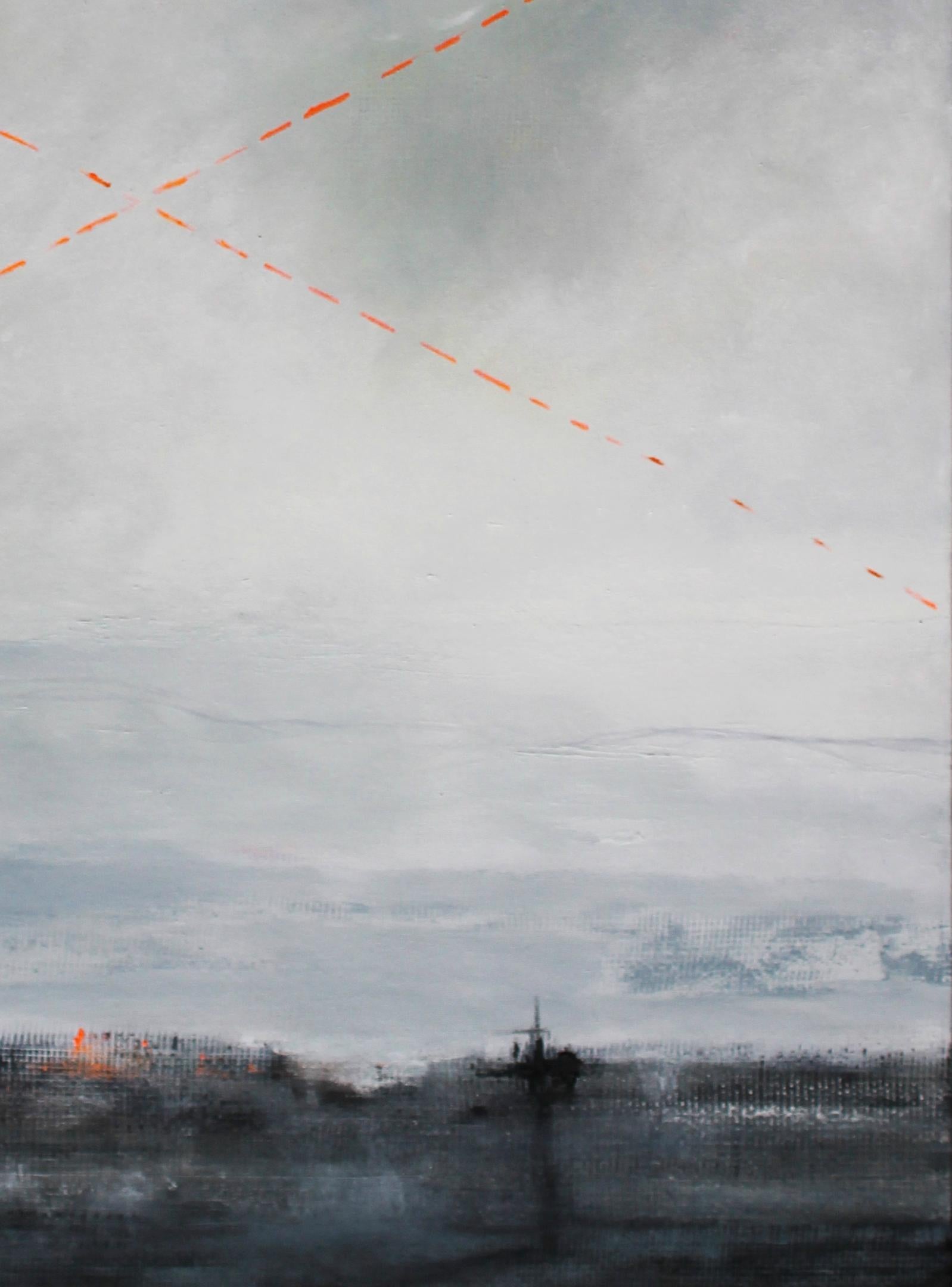 Abstract Painting Marie Rioux - Danger  Art contemporain figuratif Paysage Artiste canadien Moody