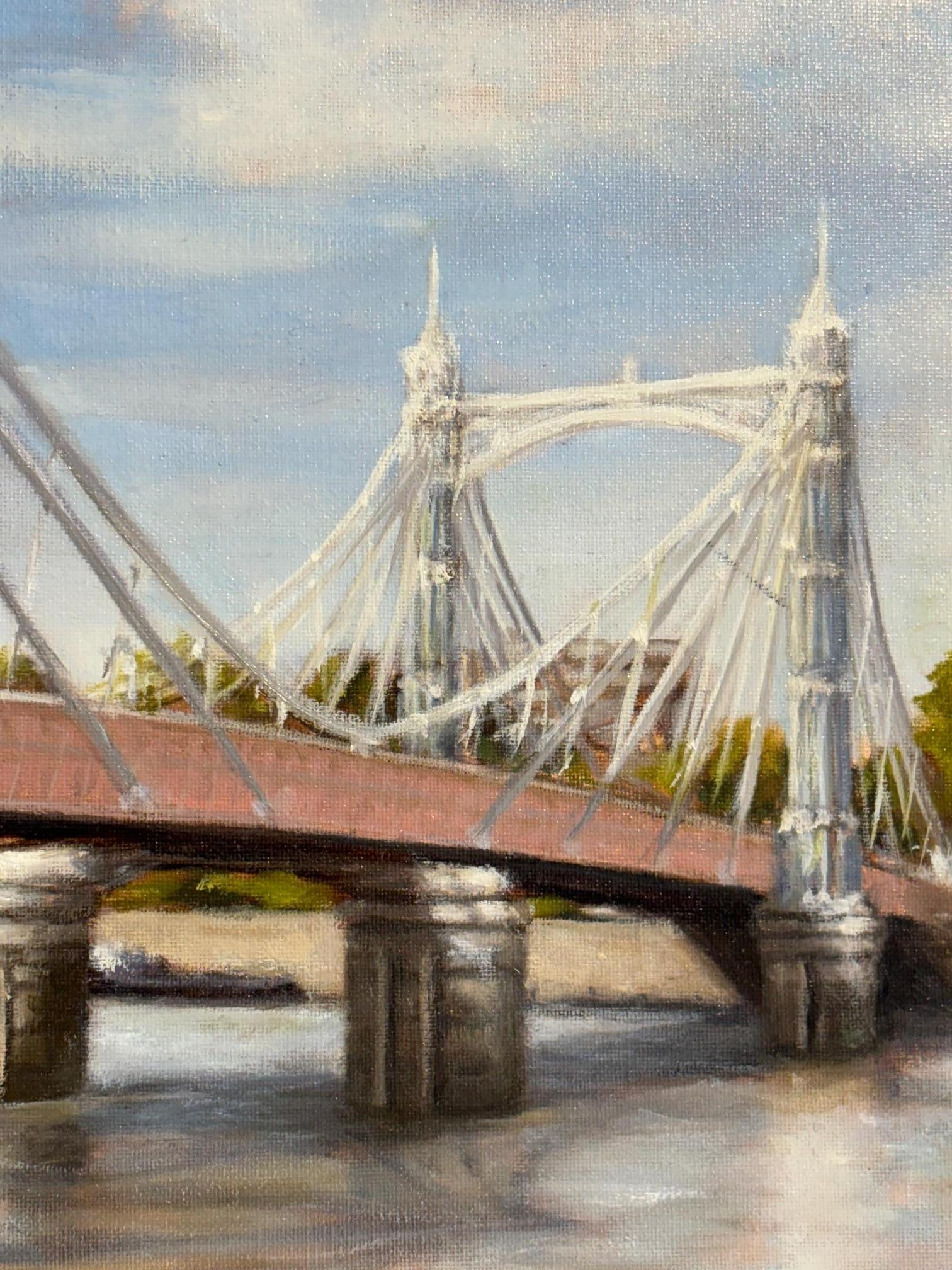Esta excepcional obra de arte está actualmente expuesta y a la venta en la Galería de Arte Contemporáneo Signet y en Internet.

Con Puente Alberto, Marea entrante, Marie Robinson capta la elegante estructura del Puente Alberto de Londres bañado por