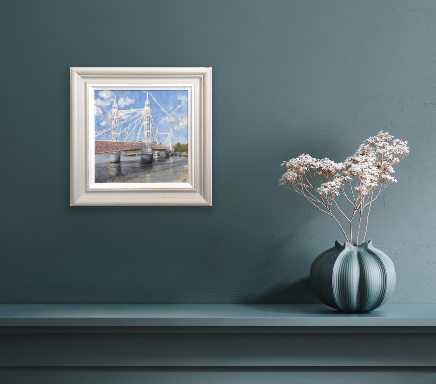 September Day, Albert Bridge [2022]
original
Oil paint on board
Image size: H:21 cm x W:21 cm
Complete Size of Unframed Work: H:21 cm x W:21 cm x D:0.5cm
Frame Size: H:30.5 cm x W:30.5 cm x D:2.5cm
Sold Framed
Please note that insitu images are