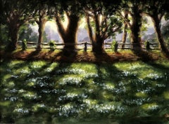 Marie Robinson, Sunlit Snowdrops, Swyncombe, Original Landscape Painting