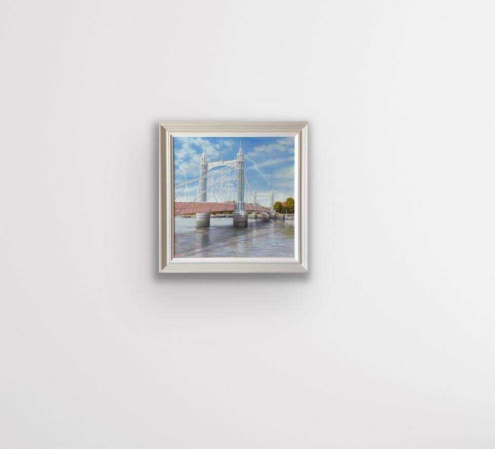 September Light, peinture de paysage du pont Albert par Marie Robinson, 2022 en vente 2