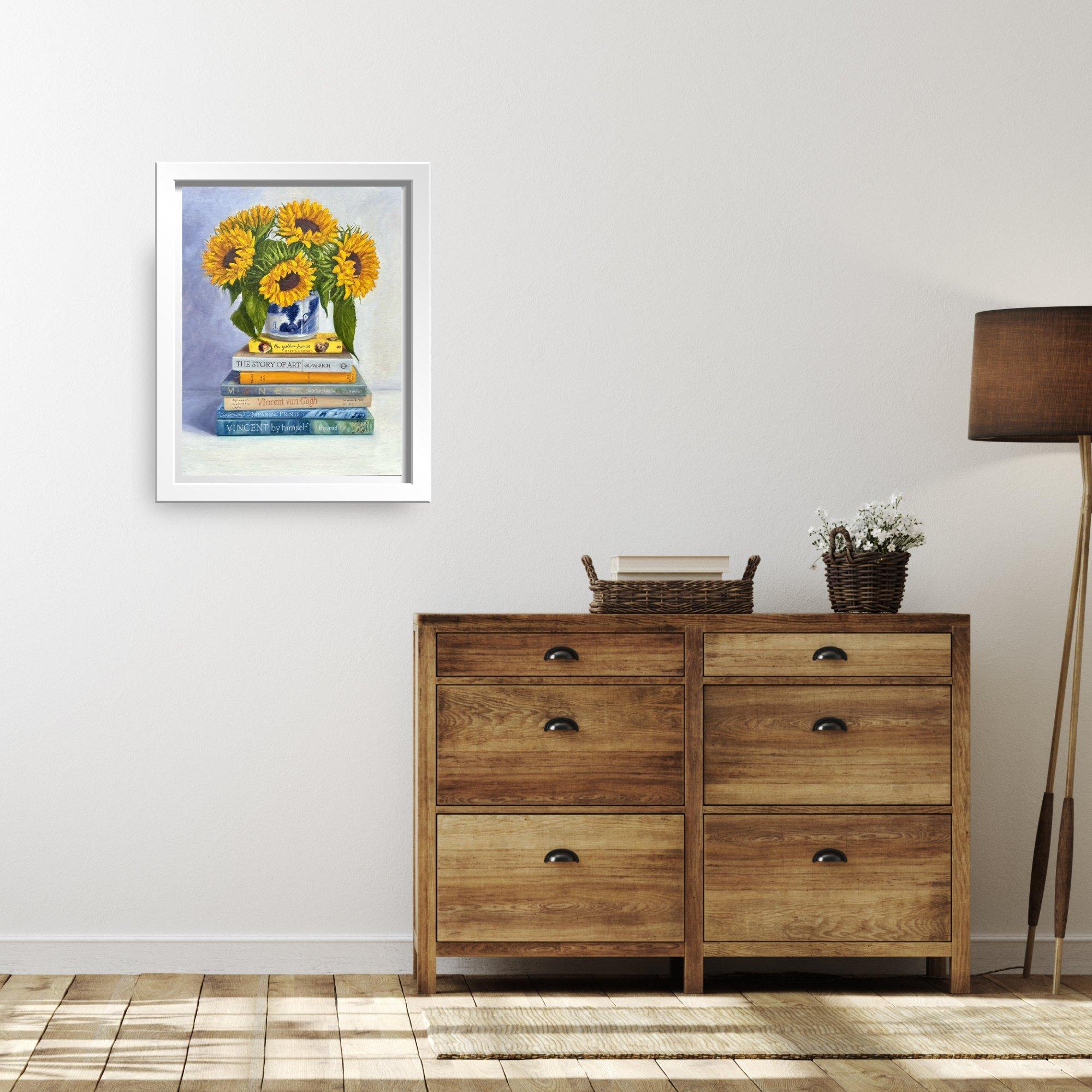 Sonnenblumen -Original Stilleben Realismus Blume Ölgemälde- zeitgenössische Kunst – Painting von Marie Robinson