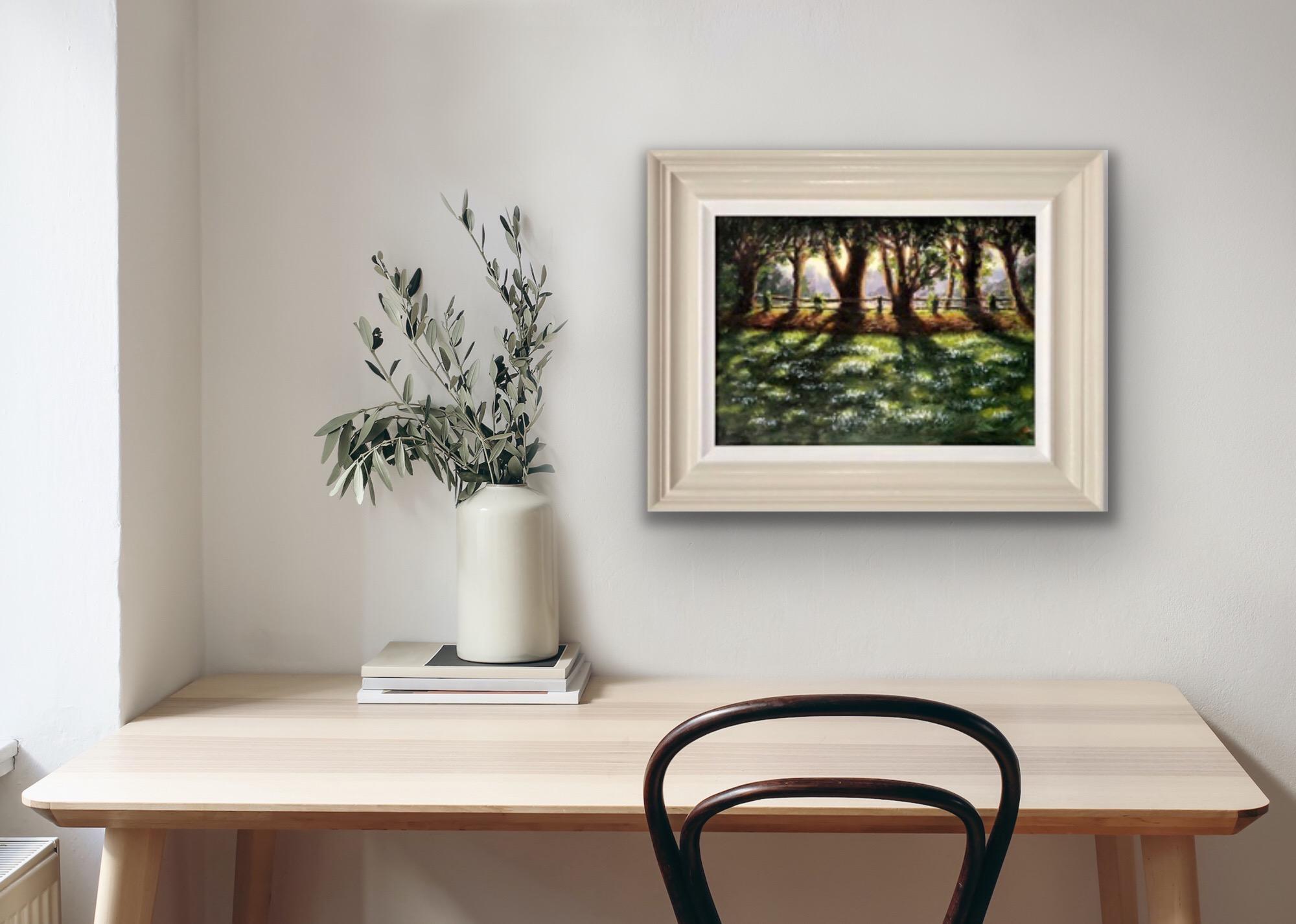 Sunlit Snowdrops, Swyncombe, Original Landscape Painting, Traditional Artwork For Sale 4