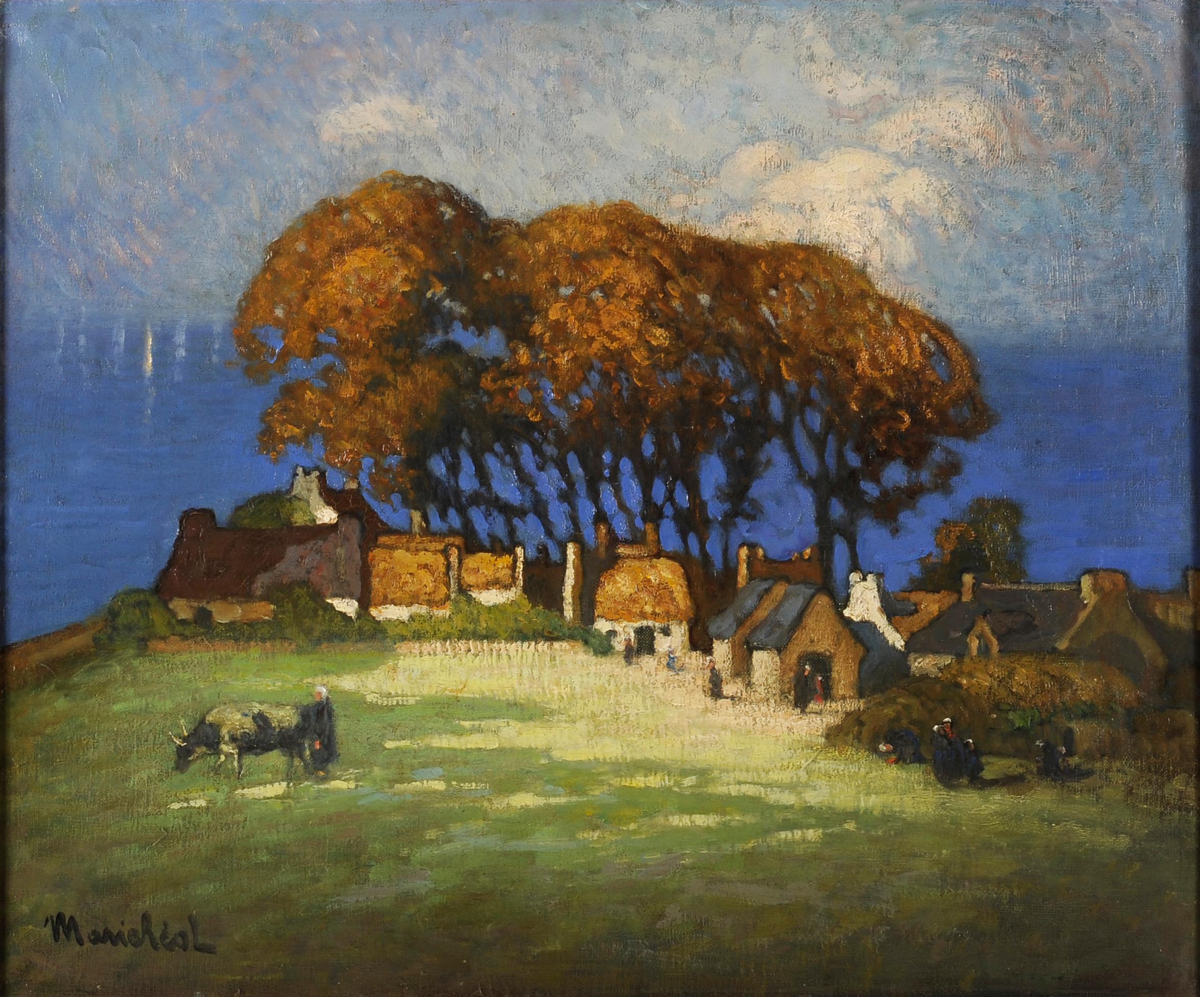 Landscape from Brittany near Douarnenez - Painting by Marie Réol
