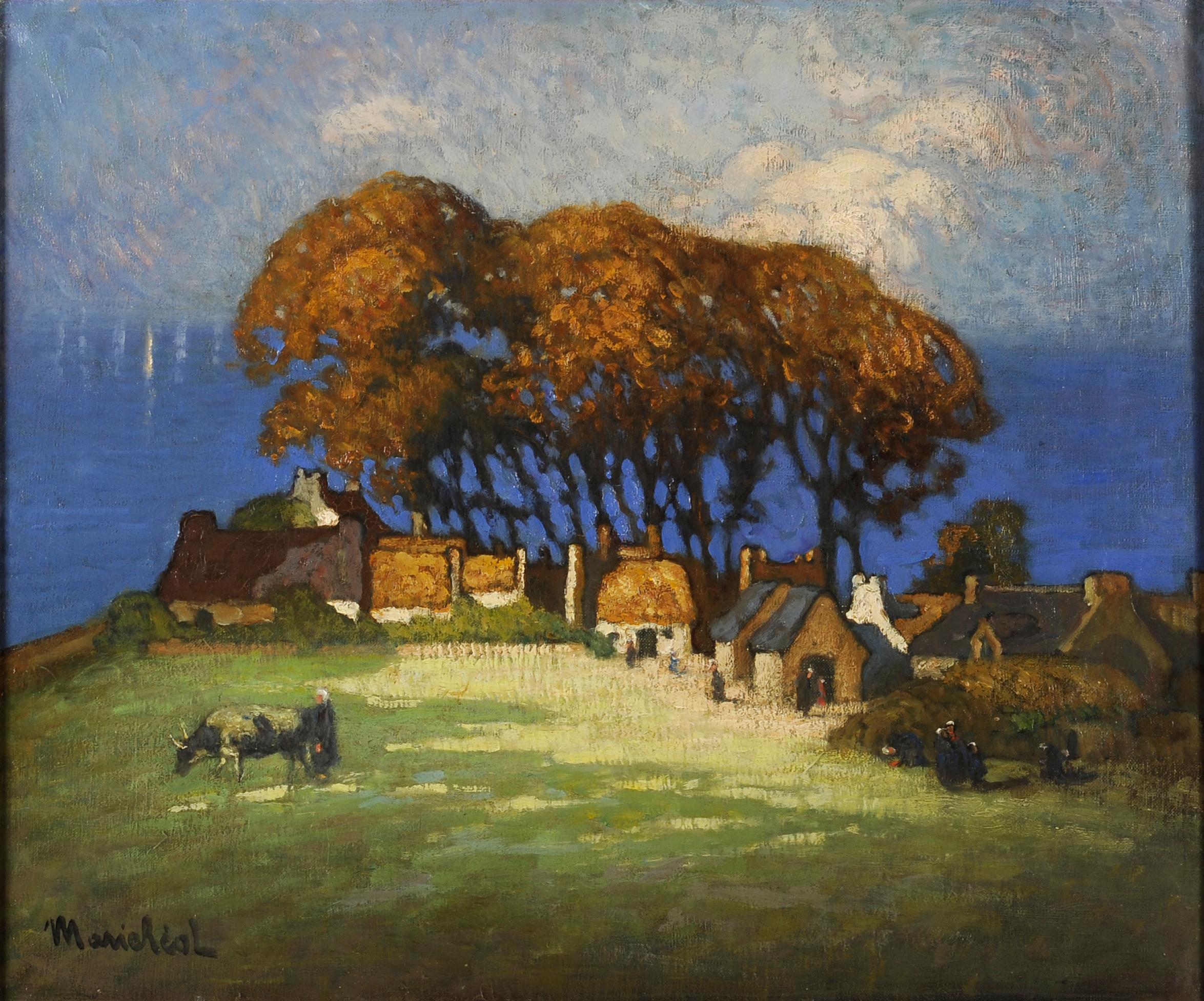 Paesaggio della Bretagna in Francia - Painting di Marie Réol