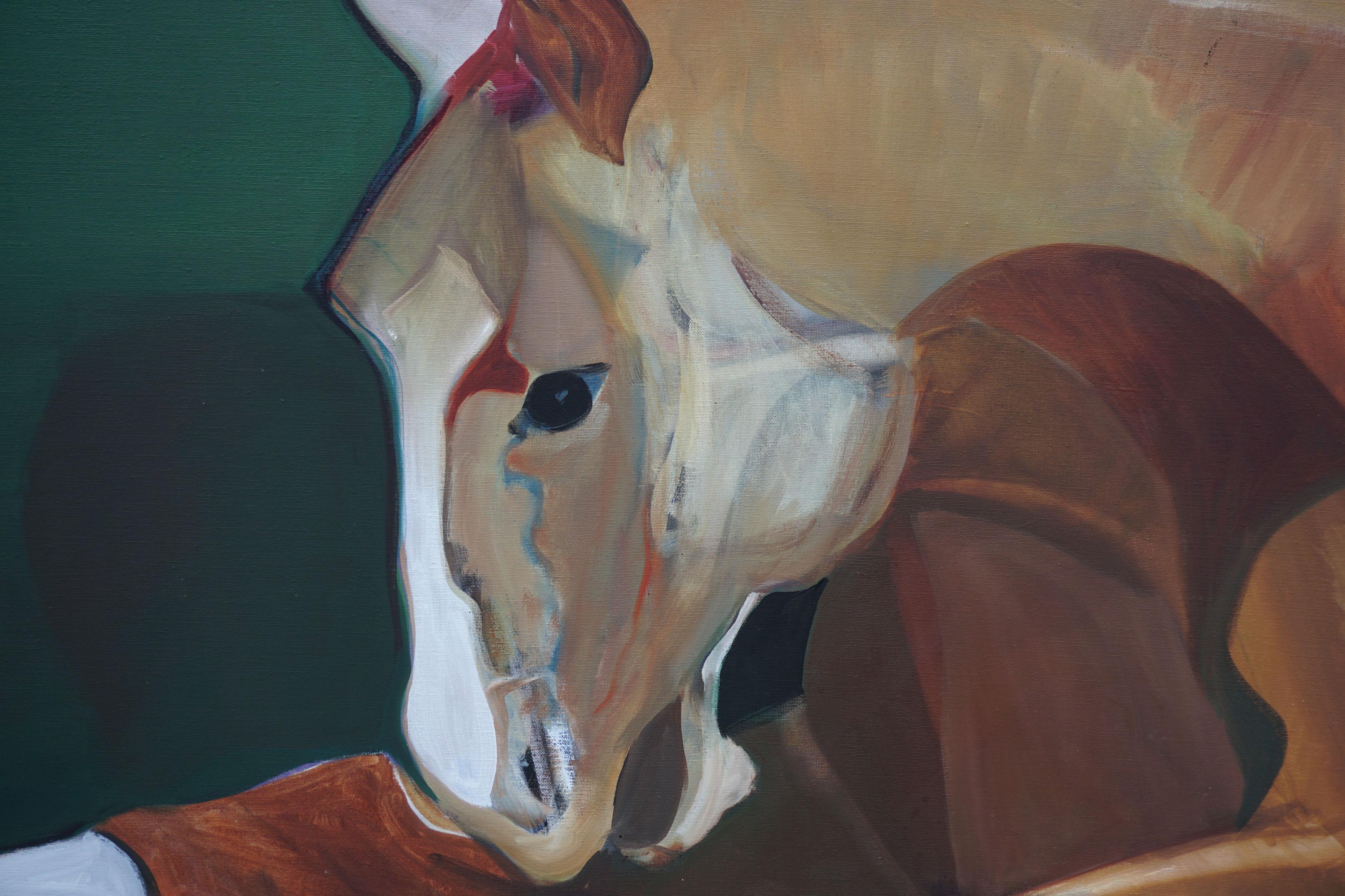 Abstract Expressionist Buckskin Horse - Painting by Marie Sarni