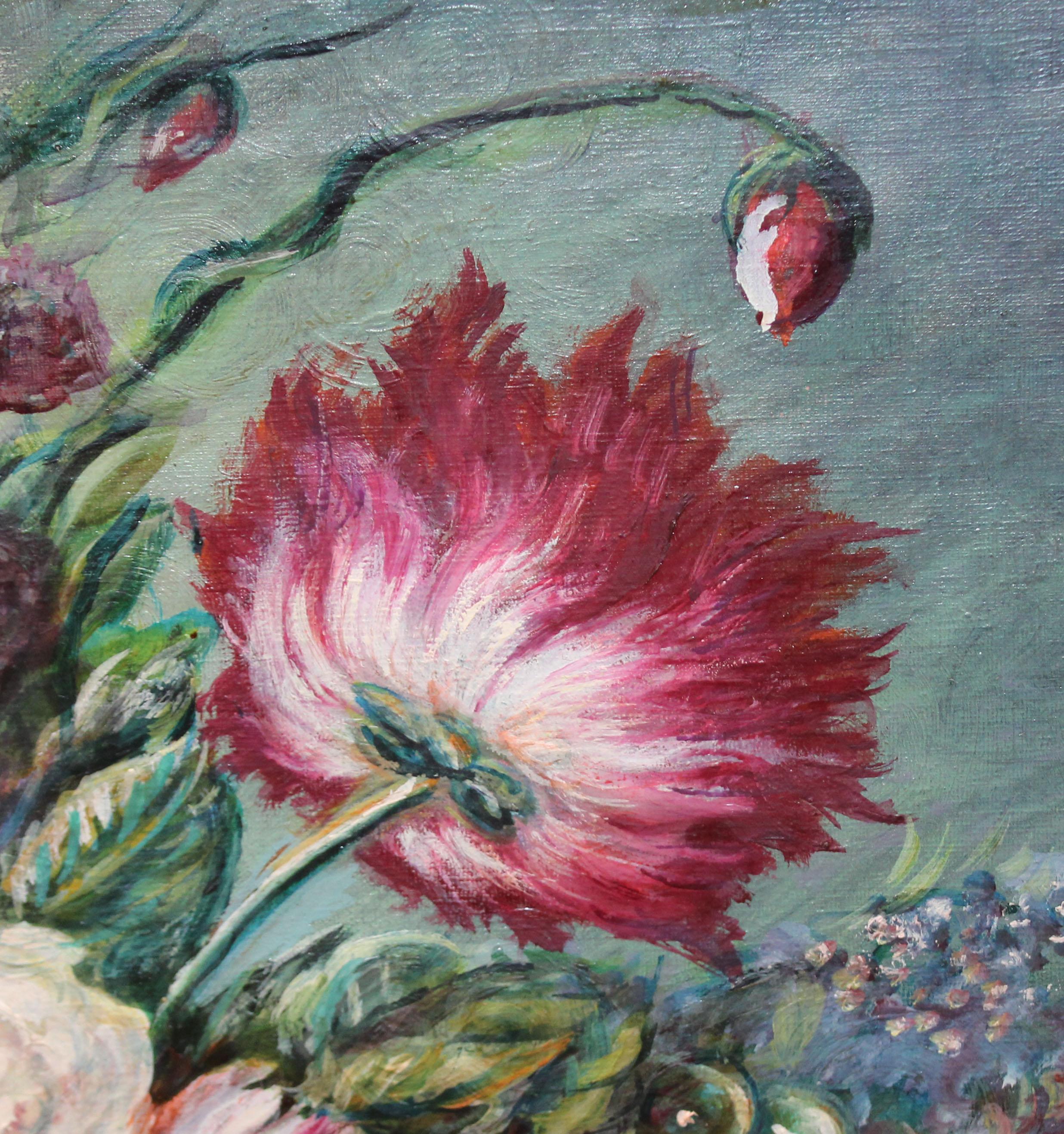 Óleo sobre tela - Bodegón de flores - Painting Impresionista de Marie Stiefel