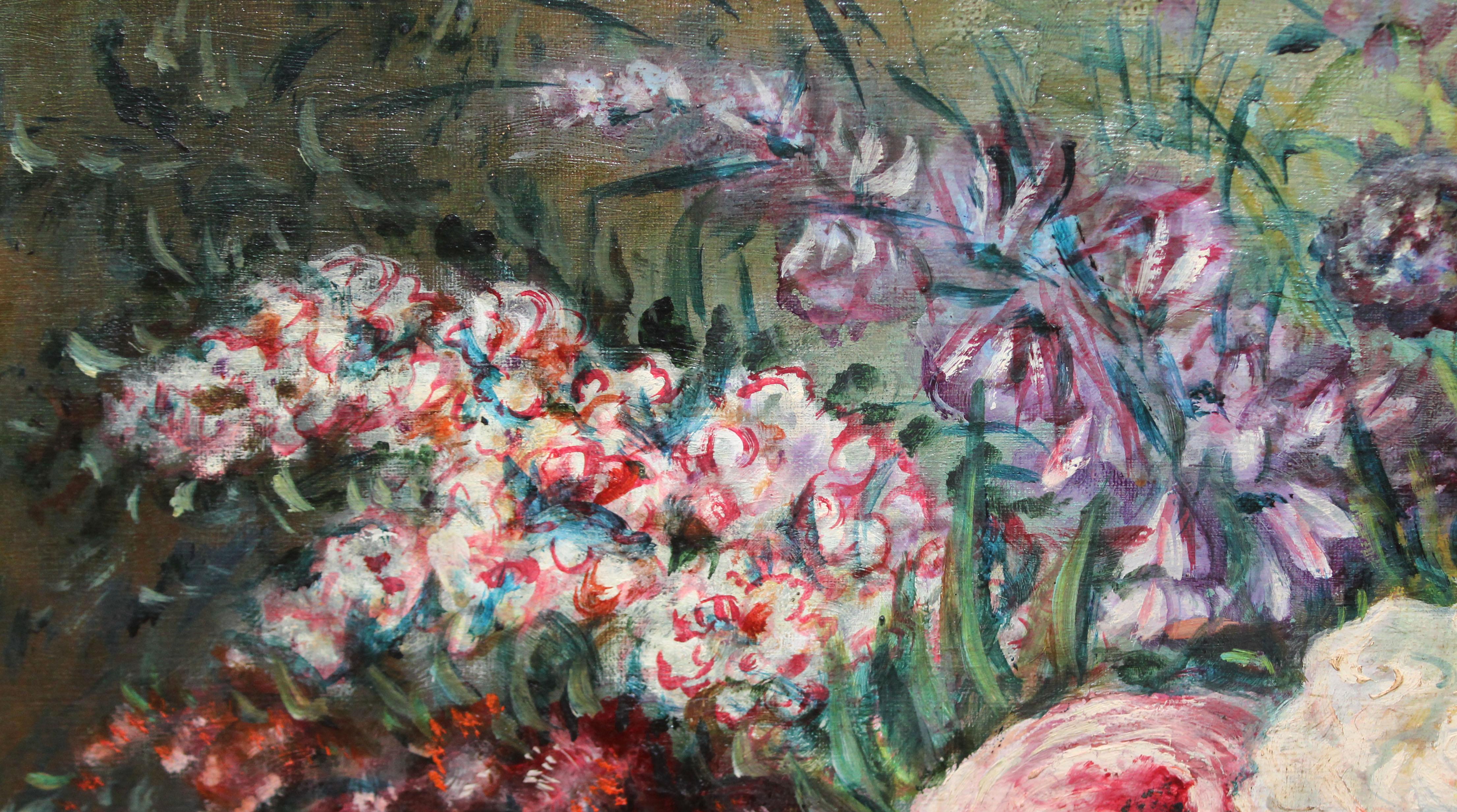Óleo sobre tela - Bodegón de flores - Still-Life Painting Gris de Marie Stiefel