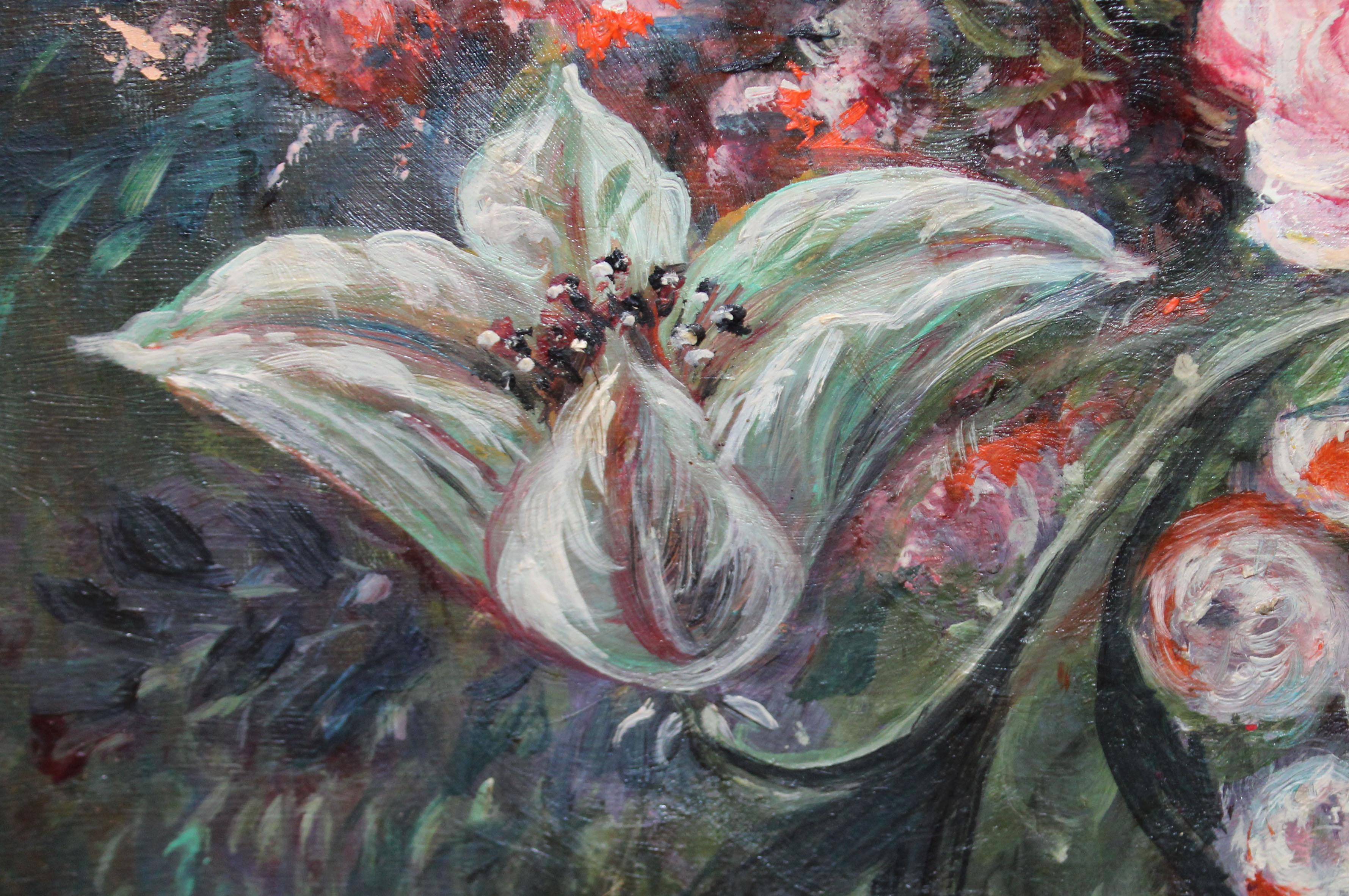 Óleo sobre tela - Bodegón de flores en venta 1