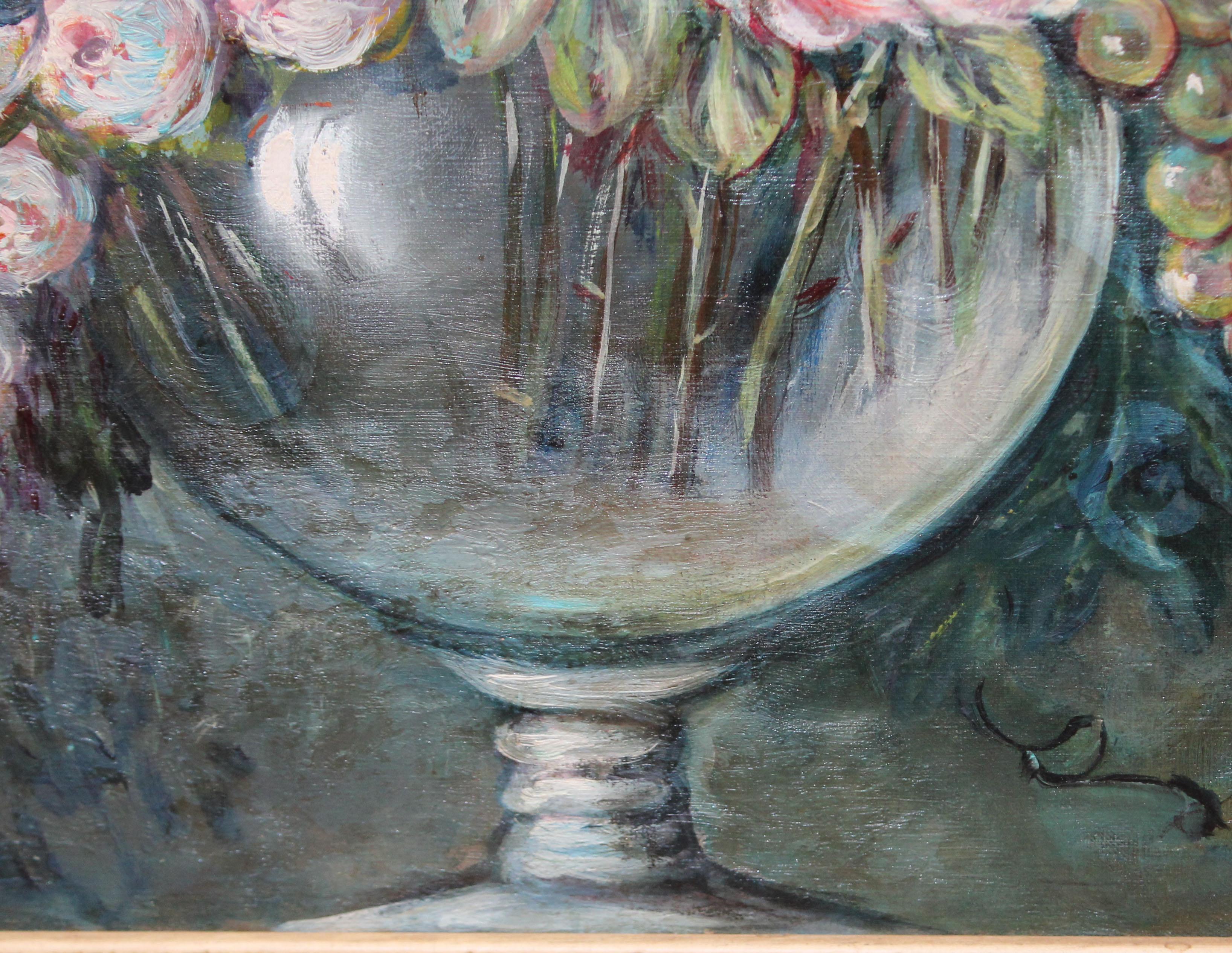 Óleo sobre tela - Bodegón de flores en venta 2