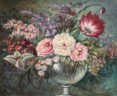 Óleo sobre tela - Bodegón de flores