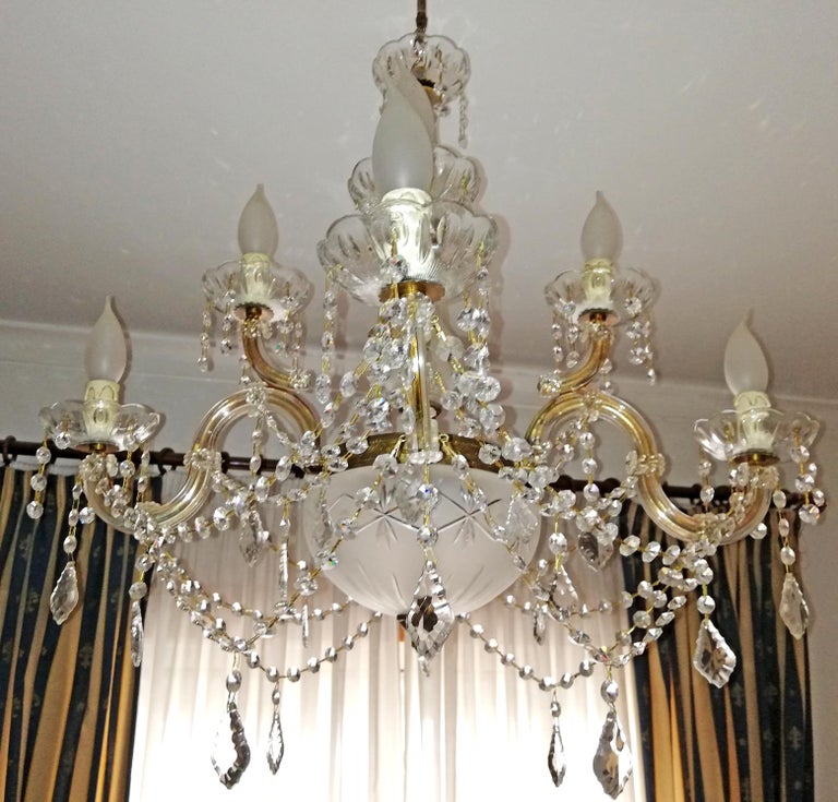 Marie Therese 8 light Clear Crystal droplet Chandelier Pendant Lamp 
