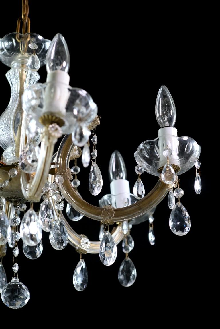 Marie Therese Chandelier w/ Brass and Crystals 6 Arms 1