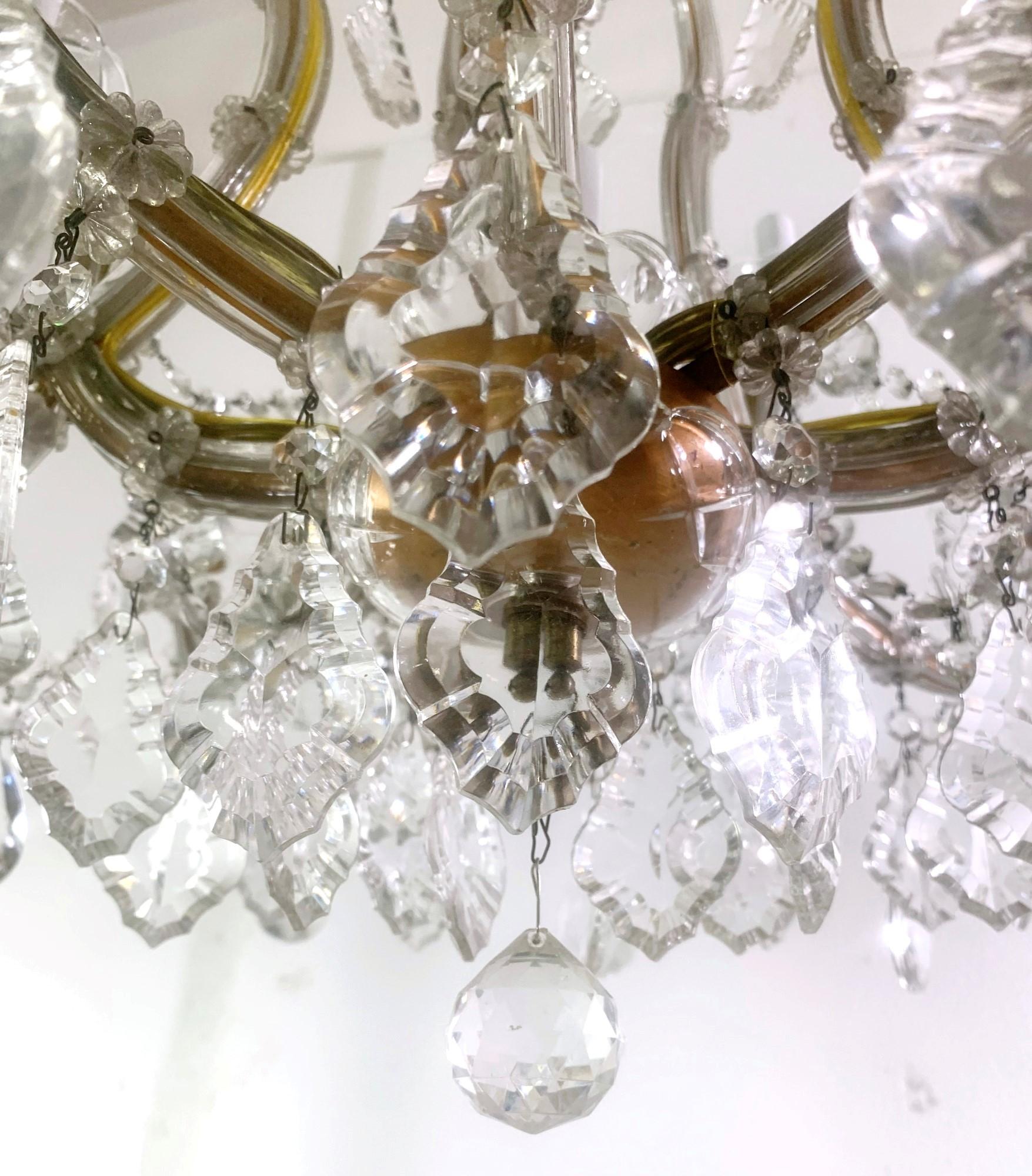 Marie Therese Crystal Chandelier Grand Prospect Hall Brooklyn, NY w/ 22 Lights For Sale 1