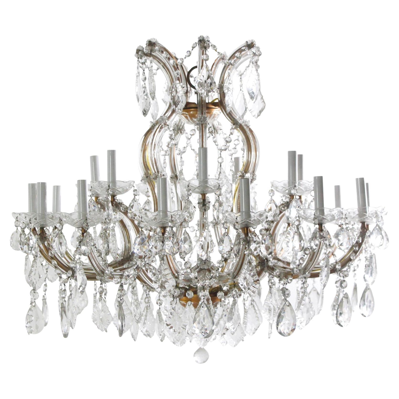 Marie Therese Crystal Chandelier Grand Prospect Hall Brooklyn, NY w/ 22 Lights For Sale