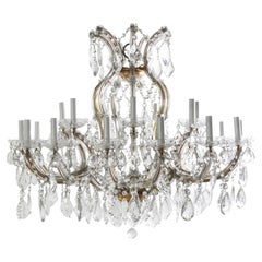 Antique Marie Therese Crystal Chandelier Grand Prospect Hall Brooklyn, NY w/ 22 Lights
