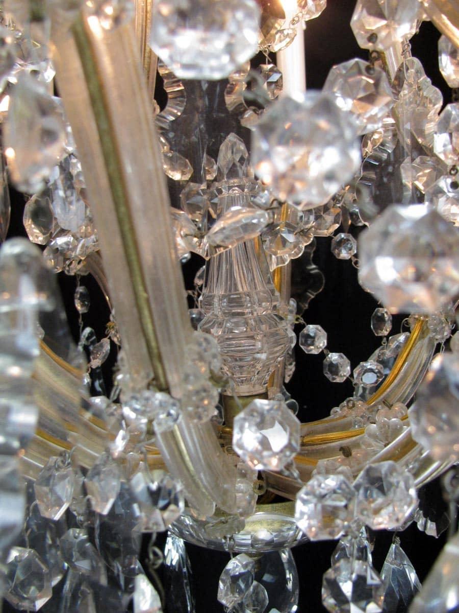 Marie Therese Crystal Chandelier Mid-20th Century Nine-Light Pendant from Italy 5