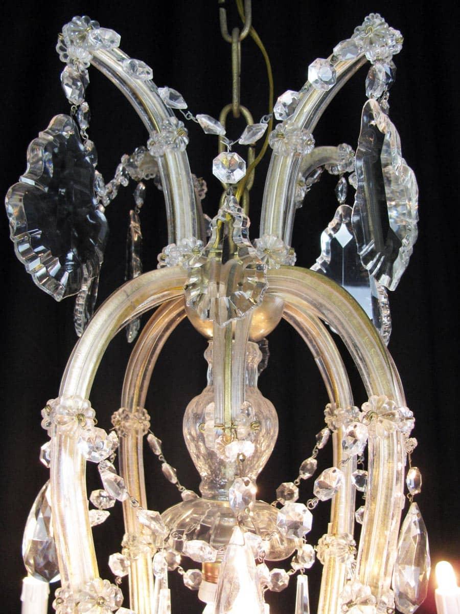 Marie Therese Crystal Chandelier Mid-20th Century Nine-Light Pendant from Italy 3