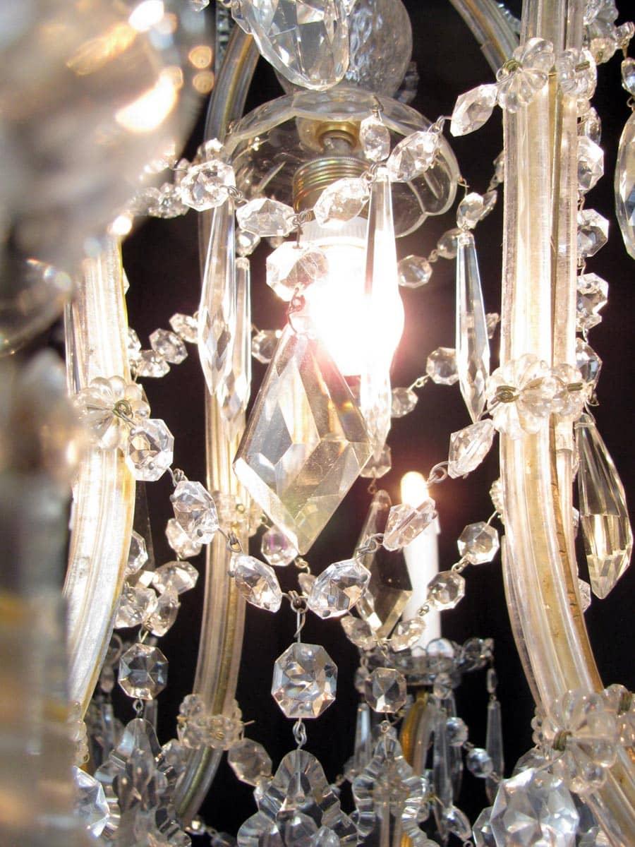 Marie Therese Crystal Chandelier Mid-20th Century Nine-Light Pendant from Italy 4