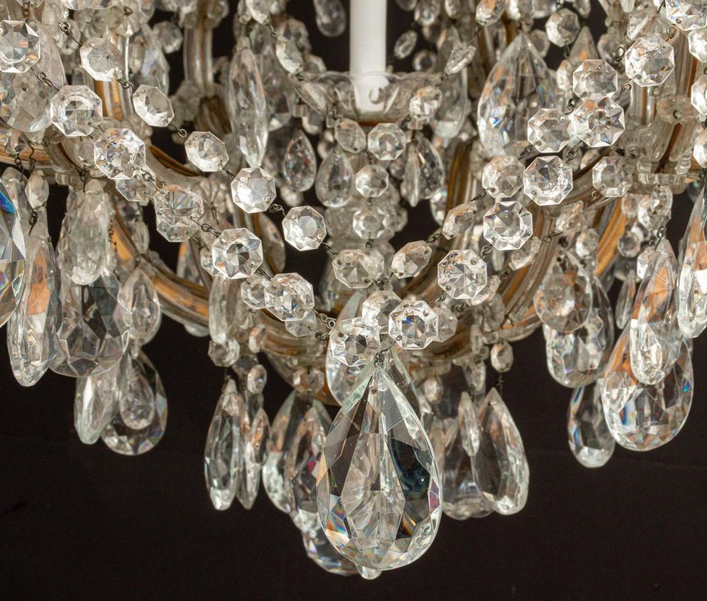 Mid-Century Modern Marie Therese Cut Crystal 18 Light Chandelier For Sale