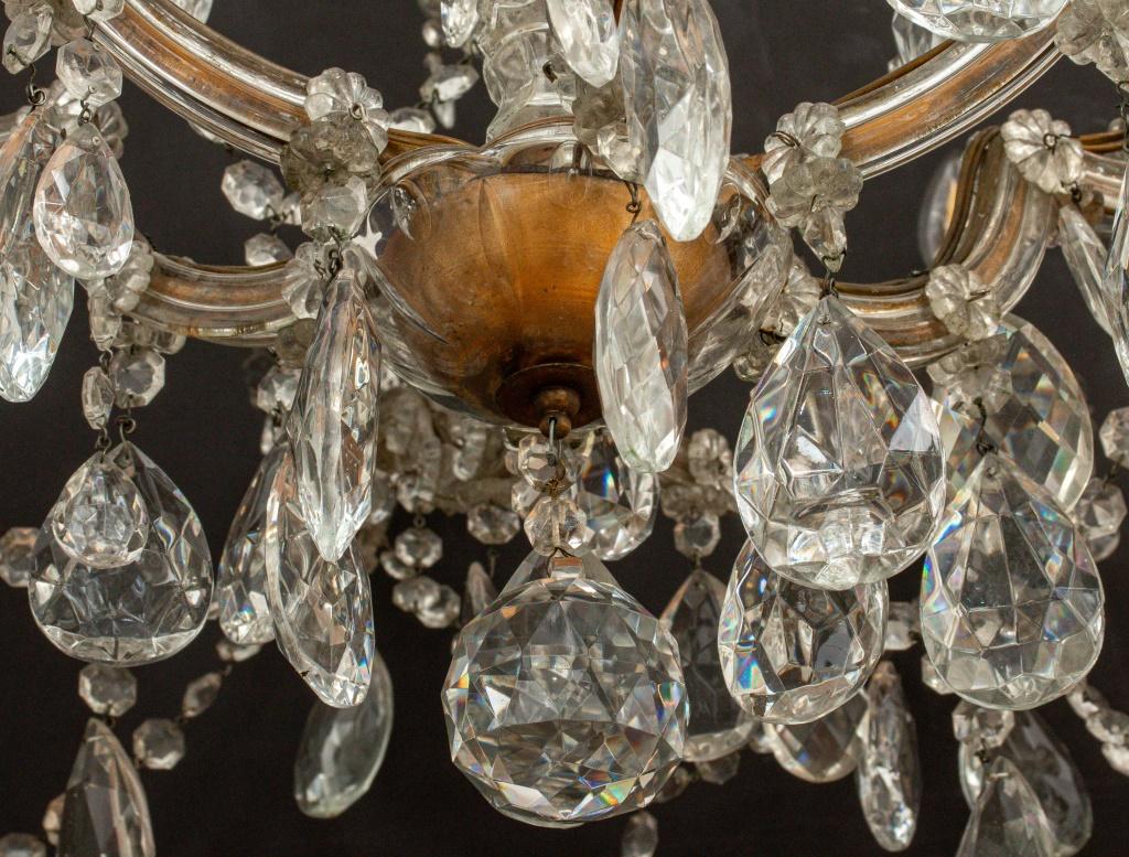 20th Century Marie Therese Cut Crystal 18 Light Chandelier For Sale