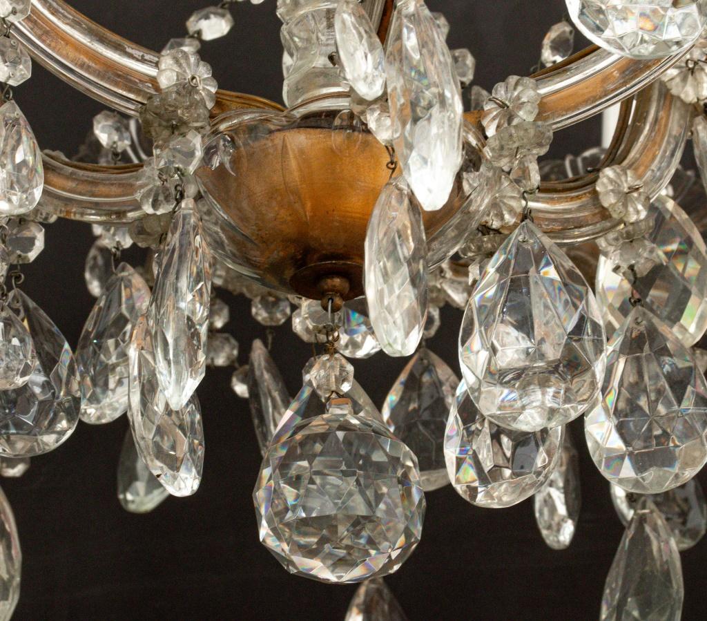 Metal Marie Therese Cut Crystal 18 Light Chandelier For Sale
