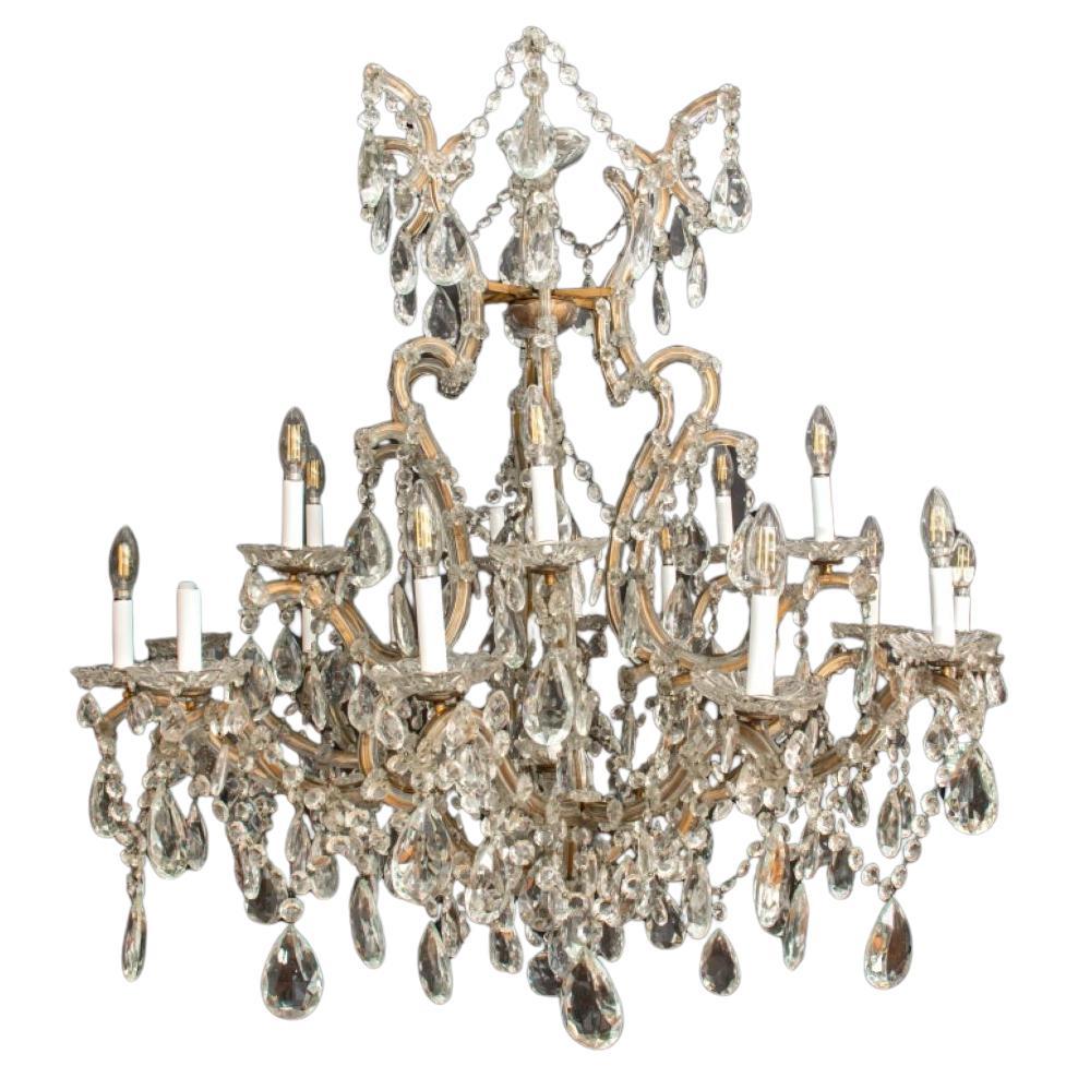Marie Therese Cut Crystal 18 Light Chandelier For Sale