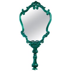 Marie Thérèse Mirror with Silver Leaf and Green Translucent by Boca do Lobo