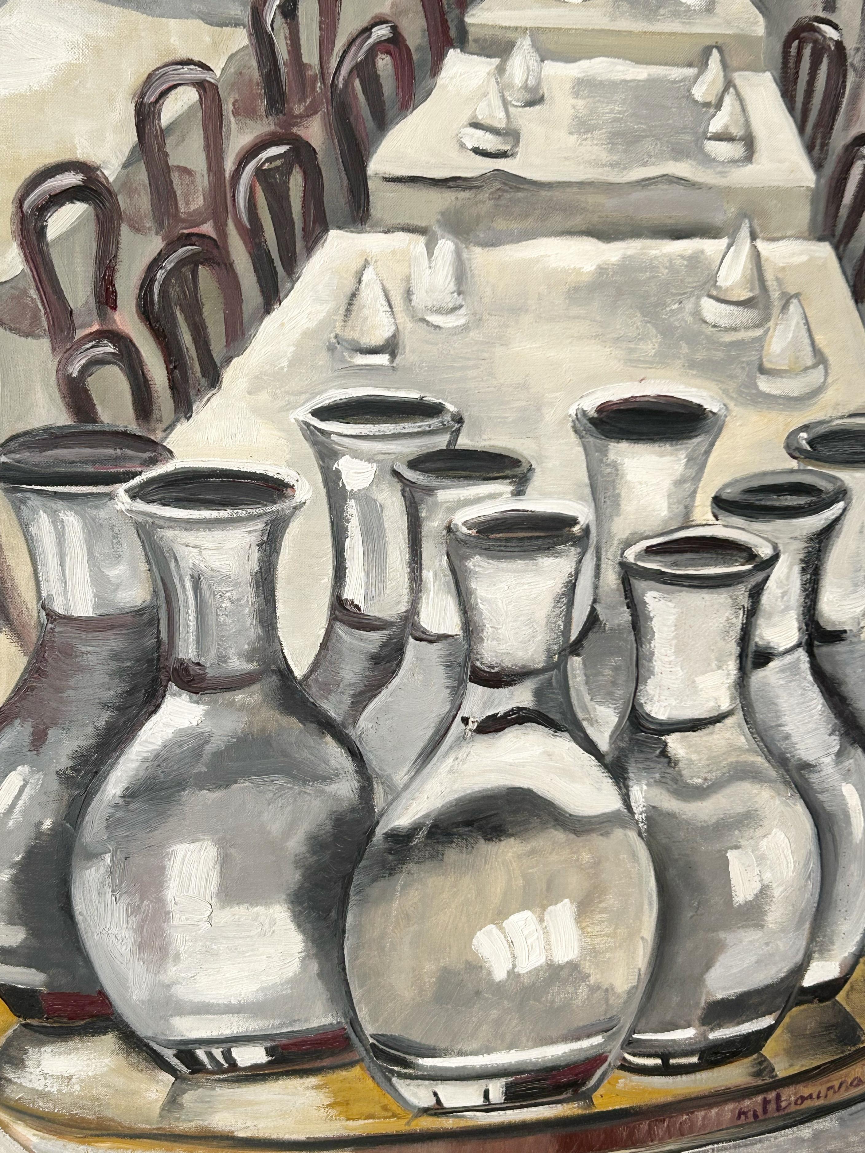Marie-Thérèse Bourrat, Brasserie Georges, Lyon, 1994, oil on canvas For Sale 1