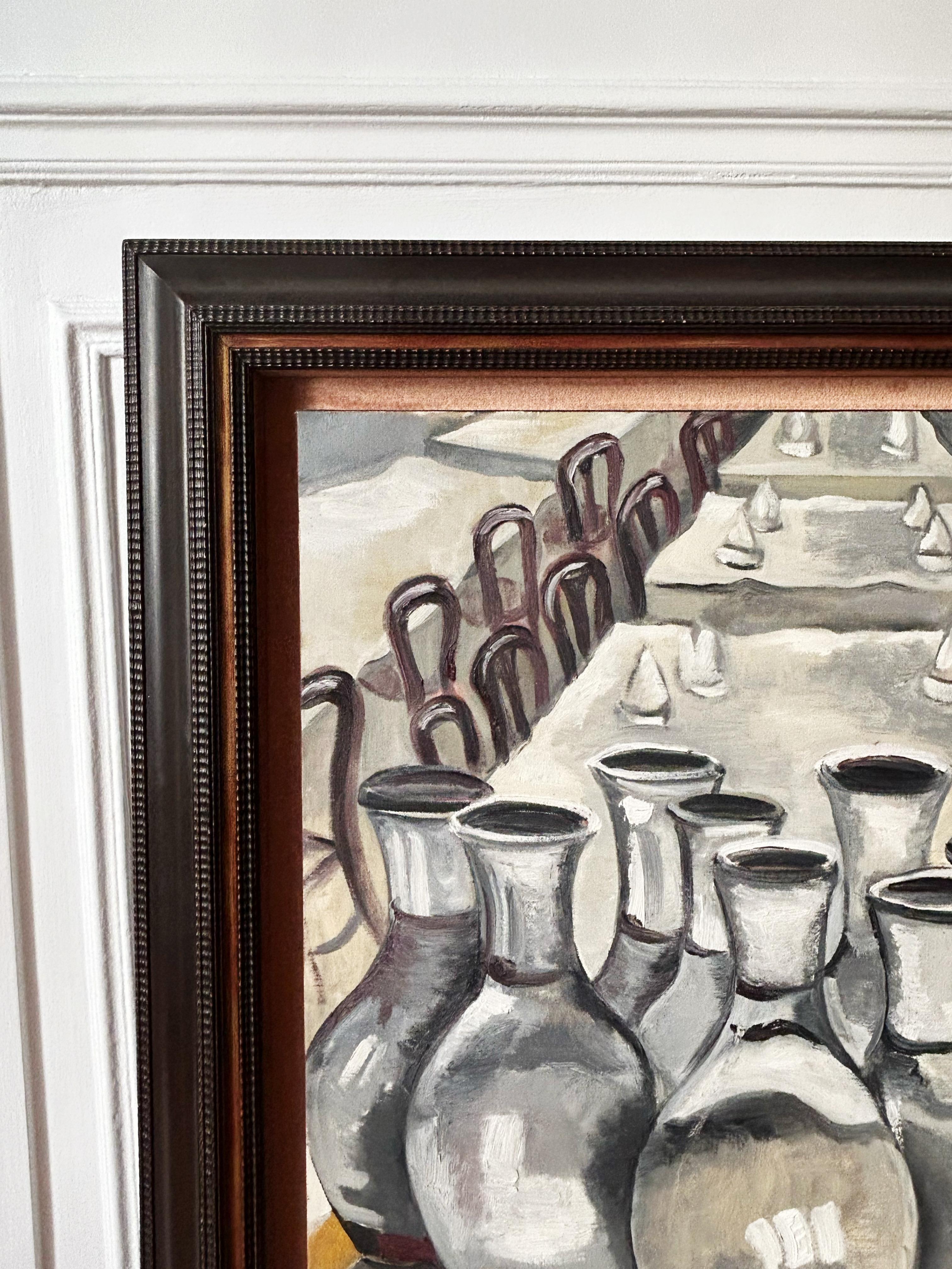Marie-Thérèse Bourrat, Brasserie Georges, Lyon, 1994, oil on canvas For Sale 2
