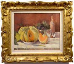 Still Life with Melon and Grapes, Beaugency, France, 1895, Impressionist, Fruit