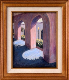 Balboa Park Diptych - Original Vintage Oil Painting Pair