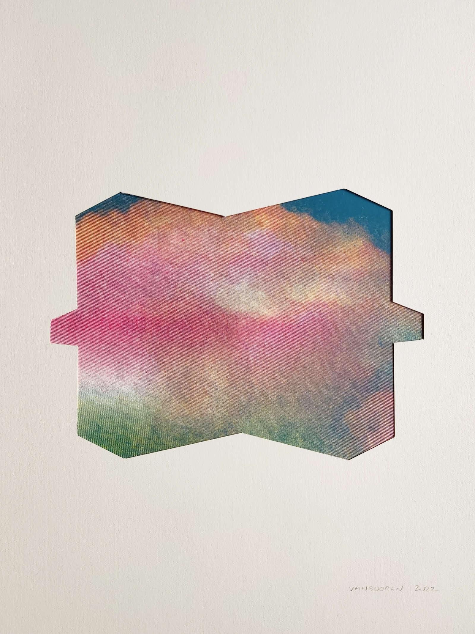 Marie Vandooren Abstract Print - Form and Sky - Silkscreen, Geometrical form