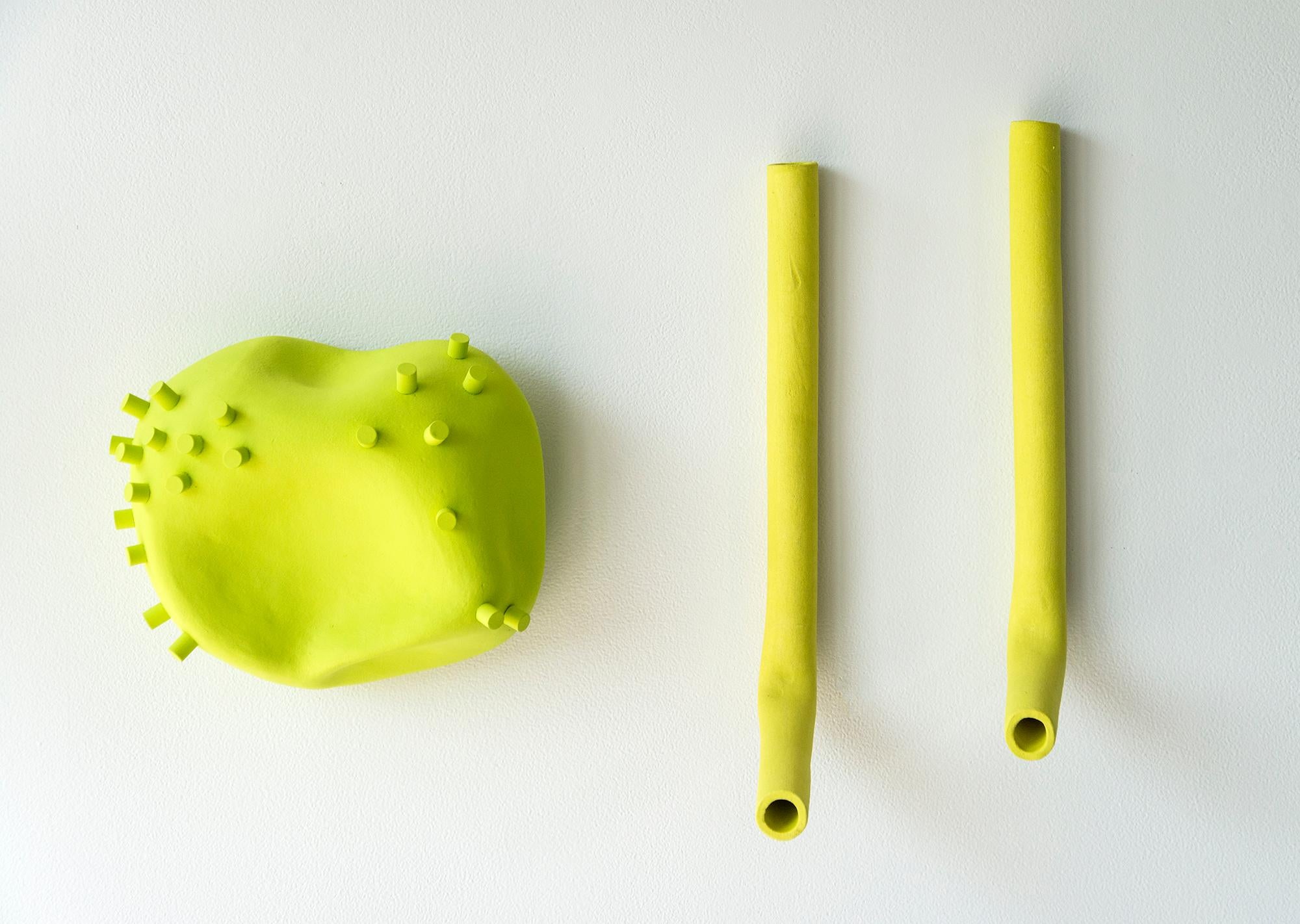 Nature Morte N.M.1 - modern, minimal, contemporary, ceramic, wall sculpture - Beige Abstract Sculpture by Marie-Ève Fréchette