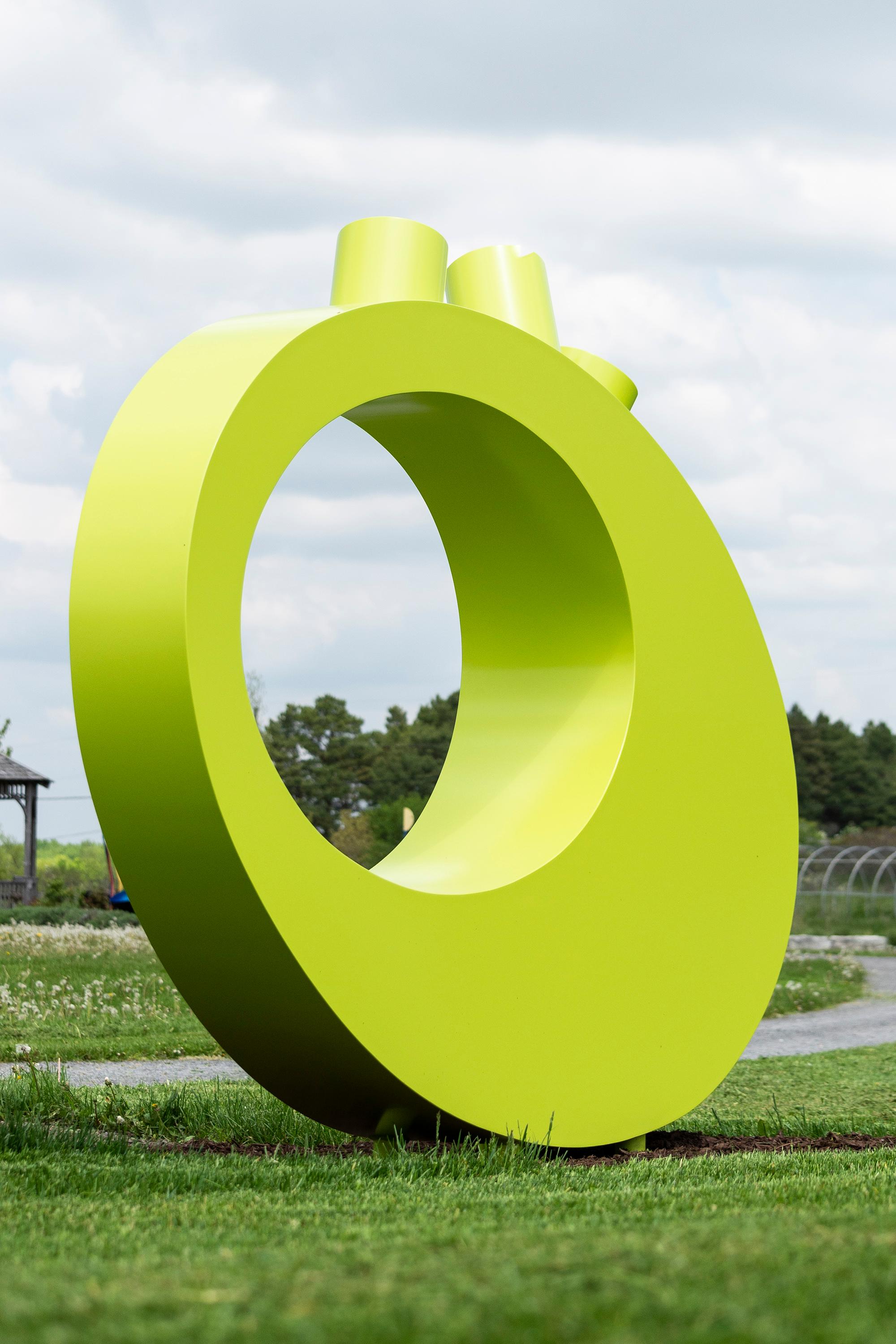 See the World - large, bright, contemporary, painted aluminum, outdoor sculpture - Sculpture by Marie-Ève Fréchette