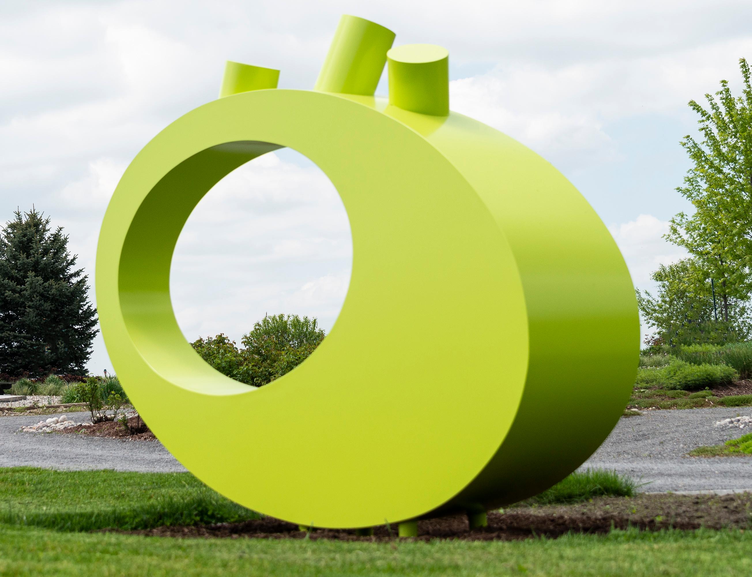 Marie-Ève Fréchette Abstract Sculpture - See the World - large, bright, contemporary, painted aluminum, outdoor sculpture