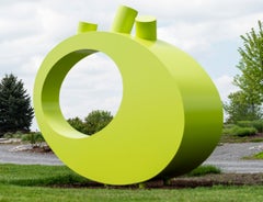 See the World - large, bright, contemporary, painted aluminum, outdoor sculpture