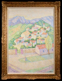 Pres de Saint Paul de Vence- Pointillist Landscape Oil - Marie Vorobieff Marevna