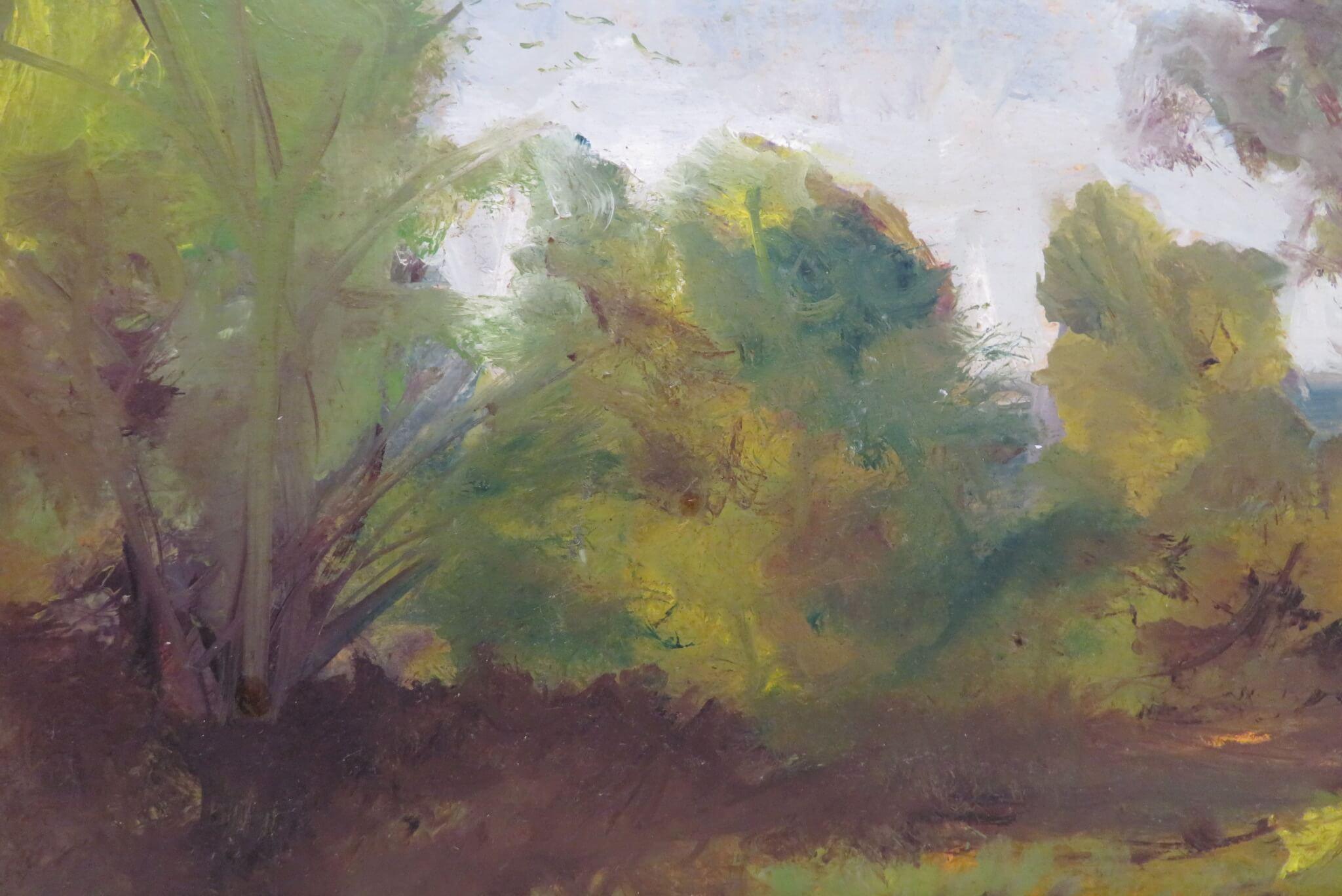Impressionist oil painting by American painter Marie Wylan TUSCANY WOODS ITALY 1