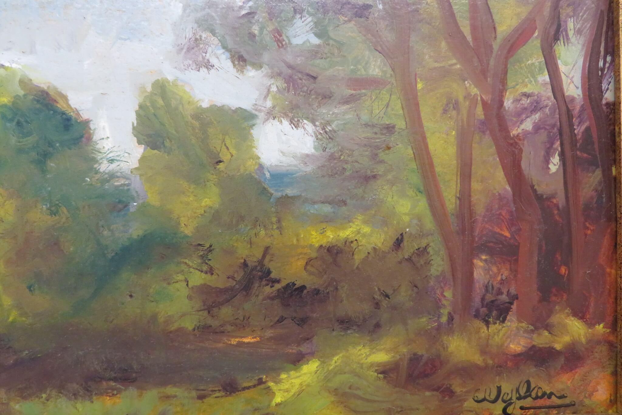 Impressionist oil painting by American painter Marie Wylan TUSCANY WOODS ITALY 4