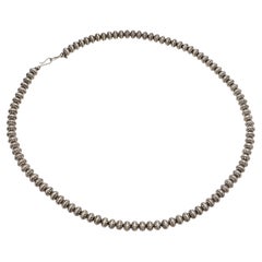 Marie Yazzie Navajo Sterling Silver Navajo Pearl Necklace