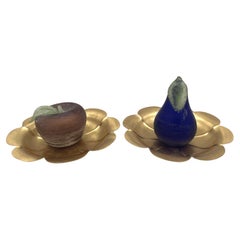 Marie Zimmermann Pair of Gilt Floral Dishes/ Bowls in Arts & Crafts Style