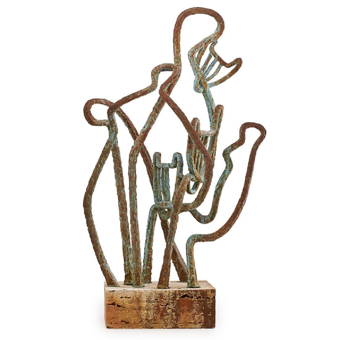 Scultura cubista astratta firmata in bronzo 