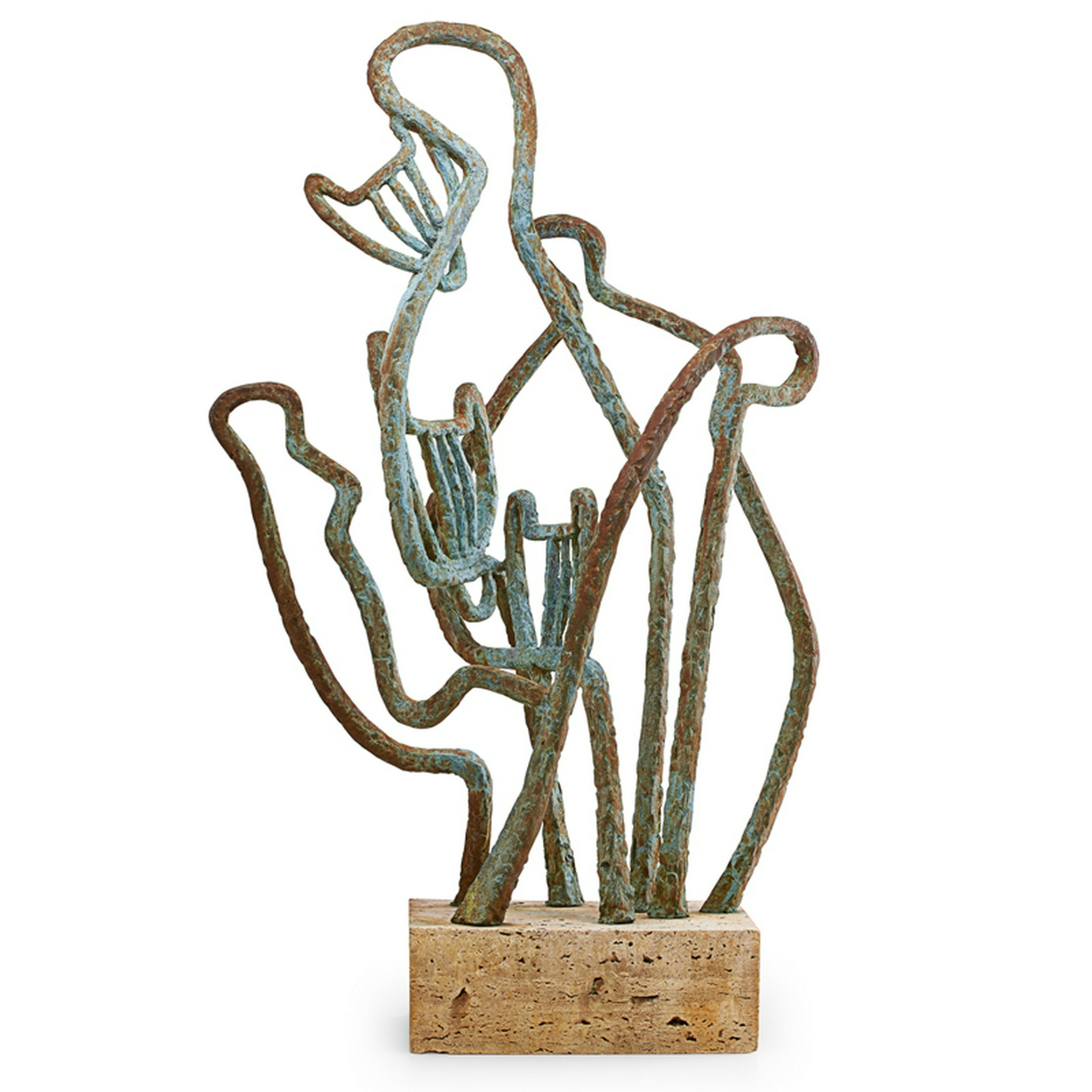 Scultura cubista astratta firmata in bronzo 