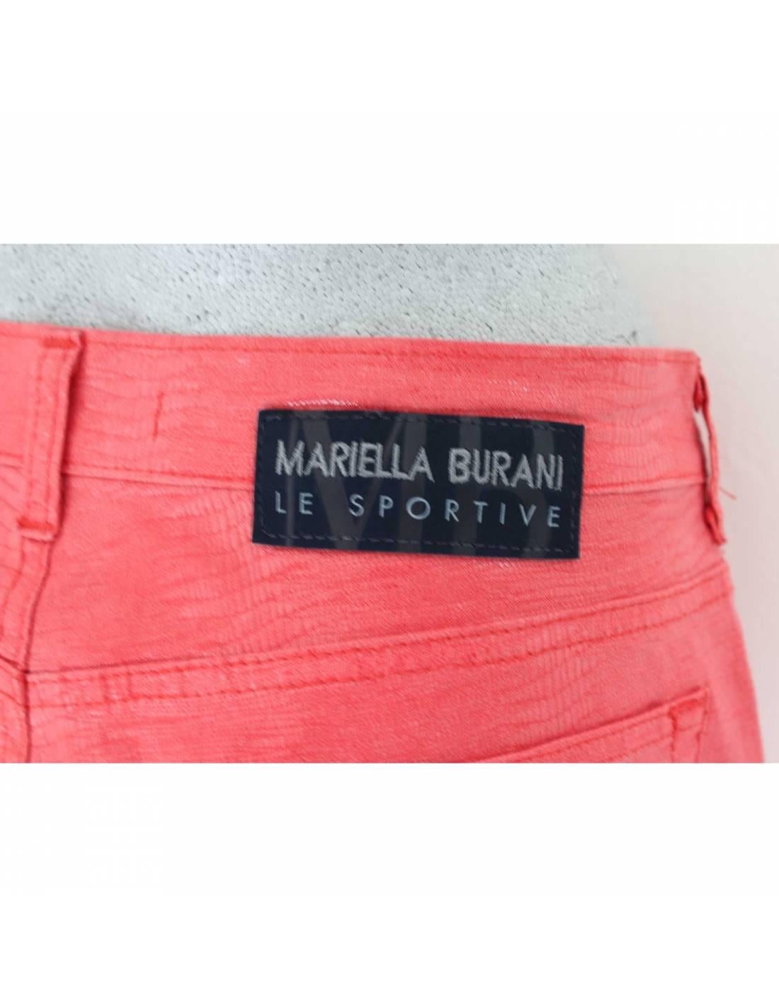 Mariella Burani Pink Cotton Waxed Flared Pants 1