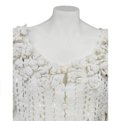 MARIELLA BURANI : petit cardigan blanc en coton au crochet