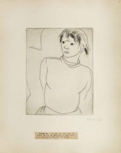 Portrait of Andrée D. - Original Etching by M. Lydis - 1927