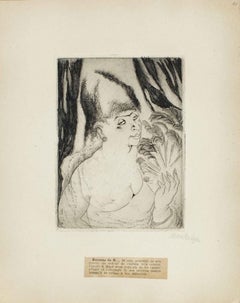 Portrait of Baronne de R. - Original Etching by M. Lydis - 1927