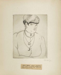 Portrait of Bertha Mueller - Original Etching by M. Lydis - 1927