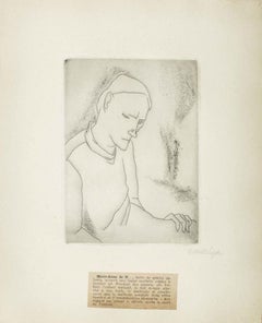 Portrait of Marie-Anne de N. - Original Etching by M. Lydis - 1927